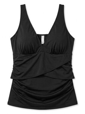 🚨📢 1 DAY SALE PRICE Cacique Black Wrap-Front Tankini Top